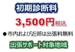 初期診断料、3,500円、サポート対象地域